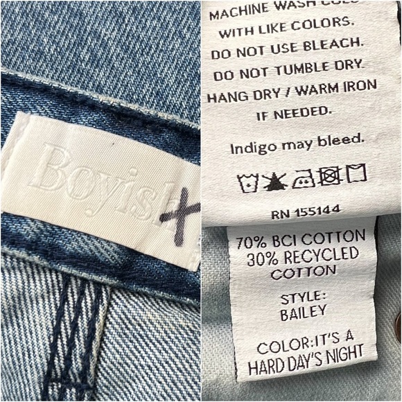 BOYISH 90s Distressed Denim High Rise Button Fly Straight Leg Carpenter Jeans 26 - Picture 5 of 5